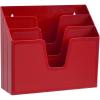 Acrimet Horizontal Triple File Folder Holder Organizer (Solid Red Color)(Solid Red)
