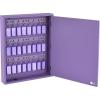 Acrimet Key Cabinet Organizer 24 Positions with Lock (Wall Mount) (24 Crystal Tags Included) (White Cabinet)(Purple)