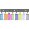 Acrimet Key Tag Rack w/ 8 Keyring Tags (Self-Adhesive Key Storage Rack) (1 Pack) (Assorted Color)