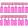 Acrimet Key Tag Rack w/ 8 Keyring Tags (Self-Adhesive Key Storage Rack) (2 Pack) (Pink with Clear Pink Color)