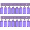 Acrimet Key Tag Rack w/ 8 Keyring Tags (Self-Adhesive Key Storage Rack) (2 Pack) (Purple with Clear Purple Color)