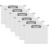 Acrimet Landscape Hanging File Folder Clipboard – Letter Size MDF Board with Low Profile Clip & Side Hooks – Fits File Drawers, Boxes & Cabinets – White Front with Purple Hooks – 6 Pack