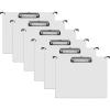 Acrimet Landscape Hanging File Folder Clipboard – Letter Size MDF Board with Low Profile Clip & Side Hooks – Fits File Drawers, Boxes & Cabinets – White Front with Black Hooks – 6 Pack