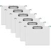 Acrimet Landscape Hanging File Folder Clipboard – Letter Size MDF Board with Low Profile Clip & Side Hooks – Fits File Drawers, Boxes & Cabinets – White Front with Green Hooks – 6 Pack