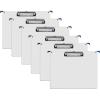 Acrimet Landscape Hanging File Folder Clipboard – Letter Size MDF Board with Low Profile Clip & Side Hooks – Fits File Drawers, Boxes & Cabinets – White Front with Dark Blue Hooks – 6 Pack