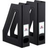 Acrimet Magazine File Holder, Durable Rack, Space-Saving Organizer (Plastic) (Smoke Color) (2 pack)(Black Color)