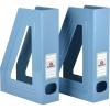 Acrimet Magazine File Holder, Durable Rack, Space-Saving Organizer (Plastic) (Solid Blue Color) (2 pack)