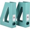 Acrimet Magazine File Holder, Durable Rack, Space-Saving Organizer (Plastic) (Solid Green Color) (2 pack)