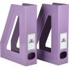 Acrimet Magazine File Holder, Durable Rack, Space-Saving Organizer (Plastic) (Solid Purple Color) (2 pack)