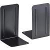Acrimet Metal Bookends, Non-Skid Book Stand for Shelves, Heavy Duty Book Stopper, 6-7/8″ H x 4″ W x 4-1/2“ D, Silver, 1 Pair(Black)