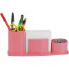 Acrimet Millennium Desktop Organizer Holder for Pen, Pencil, Clip, Paper and Desk Accessories (Plastic) (Paper Included) (Solid Pink Color)