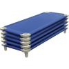 Acrimet Nap Cot for Kids, PortableToddler Child Bed, Stackable 52″ L (Stainless Steel Tubes) (Blue Breathable Mesh Fabric – Gray Feet) (5 Pack)