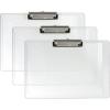 Acrimet Plastic Clipboard Landscape, Letter Size A4, Low Profile Clip, 9 1/16” x 13 3/8”, (Clear Crystal Color) (3 Pack)