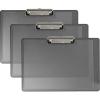 Acrimet Plastic Clipboard Landscape, Letter Size A4, Low Profile Clip, 9 1/16” x 13 3/8”, (Smoke Color) (3 Pack)
