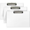 Acrimet Plastic Clipboard Landscape, Letter Size A4, Low Profile Clip, 9 1/16” x 13 3/8”, (White Color) (3 Pack)
