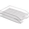 Acrimet Stackable Letter Tray, 2 Tier Front Load Desktop File Organizer, A4 Letter Size, Plastic, Clear Crystal