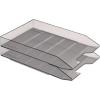 Acrimet Stackable Letter Tray, 2 Tier Front Load Desktop File Organizer, A4 Letter Size, Plastic, Smoke