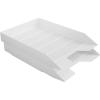 Acrimet Stackable Letter Tray, 2 Tier Front Load Desktop File Organizer, A4 Letter Size, Plastic, White