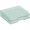 Acrimet Stackable Letter Tray 2 Tier Side Load, Plastic, Desktop File Organizer (Clear Green Color)