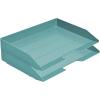 Acrimet Stackable Letter Tray 2 Tier Side Load, Plastic, Desktop File Organizer (Solid Green Color)