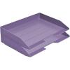 Acrimet Stackable Letter Tray 2 Tier Side Load, Plastic, Desktop File Organizer (Solid Purple Color)