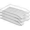 Acrimet Stackable Letter Tray, 3 Tier Front Load Desktop File Organizer, A4 Letter Size, Plastic, Clear Crystal