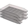 Acrimet Stackable Letter Tray, 3 Tier Front Load Desktop File Organizer, A4 Letter Size, Plastic, Smoke