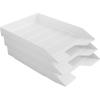 Acrimet Stackable Letter Tray, 3 Tier Front Load Desktop File Organizer, A4 Letter Size, Plastic, White