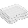 Acrimet Stackable Letter Tray 3 Tier Side Load, Plastic, Desktop File Organizer (Clear Crystal Color)