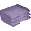 Acrimet Stackable Letter Tray 3 Tier Side Load, Plastic, Desktop File Organizer (Solid Purple Color)