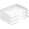 Acrimet Stackable Letter Tray 3 Tier Side Load, Plastic, Desktop File Organizer (White Color)