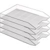 Acrimet Stackable Letter Tray, 4 Tier Front Load Desktop File Organizer, A4 Letter Size, Plastic, Clear Crystal