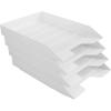 Acrimet Stackable Letter Tray, 4 Tier Front Load Desktop File Organizer, A4 Letter Size, Plastic, White