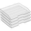 Acrimet Stackable Letter Tray 4 Tier Side Load, Plastic, Desktop File Organizer (Clear Crystal Color)