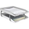 Acrimet Traditional 2 Tier Letter Tray, Front Load Design, A4 Letter Size, Desktop Organizer (Plastic) (White Color)