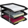 Acrimet Traditional 3 Tier Letter Tray, Front Load Design, A4 Letter Size, Desktop Organizer (Plastic) (Black Color)