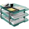 Acrimet Traditional 3 Tier Letter Tray, Front Load Design, A4 Letter Size, Desktop Organizer (Plastic) (Clear Green Color)(Clear Green)