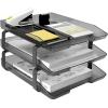Acrimet Traditional 3 Tier Letter Tray, Front Load Design, A4 Letter Size, Desktop Organizer (Plastic) (Smoke Color)