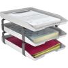 Acrimet Traditional 3 Tier Letter Tray, Front Load Design, A4 Letter Size, Desktop Organizer (Plastic) (White Color)