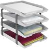 Acrimet Traditional 4 Tier Letter Tray, Front Load Design, A4 Letter Size, Desktop Organizer (Plastic) (White Color)