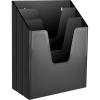Acrimet Vertical Triple File Folder Holder Organizer, File Sorter (Plastic) (Black Color)