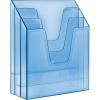 Acrimet Vertical Triple File Folder Holder Organizer, File Sorter (Plastic) (Clear Blue Color)