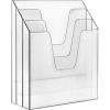 Acrimet Vertical Triple File Folder Holder Organizer, File Sorter (Plastic) (Clear Crystal Color)(Clear Crystal)
