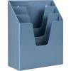 Acrimet Vertical Triple File Folder Holder Organizer, File Sorter (Plastic) (Solid Blue Color)