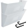Acrimet Wall Mount Pocket File Organizer Holder Modular Letter Size A4 Plastic (Hangers Included) (White Color) (2 Pack)