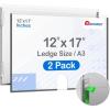 Acrimet Wall Mount Sign Holder Ledger Size A3, Clear Crystal Plastic with Self Adhesive on the back, Perfect for Displaying in Office, Restaurant, School, Home (2 pack)