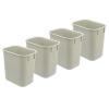 Acrimet Wastebasket, Deskside Bin, 3.25 Gallon/13 Quart/ 12 Liter (Plastic) (Light Gray Color) (Set of 4)