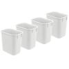 Acrimet Wastebasket, Deskside Bin, 3.25 Gallon/13 Quart/ 12 Liter (Plastic) (White Color) (Set of 4)