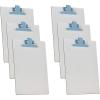 Acrimet White Clipboard Letter Size A4 (13” x 9 1/16”) Premium Metal Clip (Hardboard) (Blue Clip) (6 Pack)