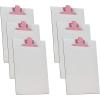 Acrimet White Clipboard Letter Size A4 (13” x 9 1/16”) Premium Metal Clip (Hardboard) (Pink Clip) (6 Pack)